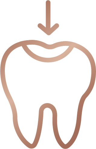 pictogramme dent avec une obturation sur le dessus